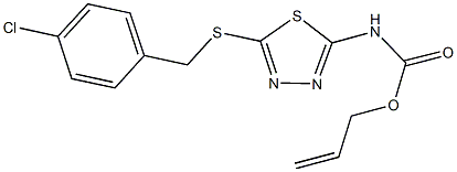 allyl 5-[(4-chlorobenzyl)sulfanyl]-1,3,4-thiadiazol-2-ylcarbamate 结构式
