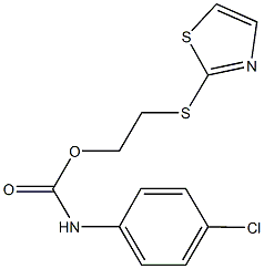 2-(1,3-thiazol-2-ylsulfanyl)ethyl 4-chlorophenylcarbamate 结构式