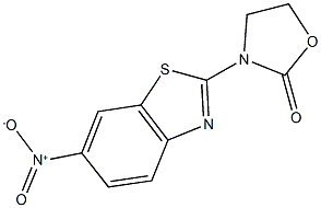 3-{6-nitro-1,3-benzothiazol-2-yl}-1,3-oxazolidin-2-one 结构式