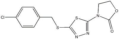 3-{5-[(4-chlorobenzyl)sulfanyl]-1,3,4-thiadiazol-2-yl}-1,3-oxazolidin-2-one 结构式