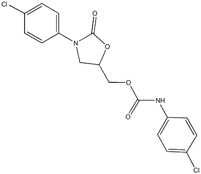 [3-(4-chlorophenyl)-2-oxo-1,3-oxazolidin-5-yl]methyl 4-chlorophenylcarbamate 结构式