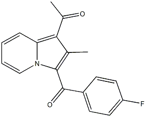 1-[3-(4-fluorobenzoyl)-2-methyl-1-indolizinyl]ethanone 结构式