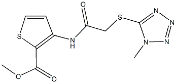methyl 3-({[(1-methyl-1H-tetraazol-5-yl)sulfanyl]acetyl}amino)-2-thiophenecarboxylate 结构式