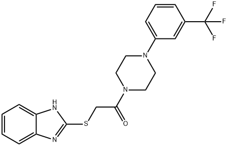 2-[(2-oxo-2-{4-[3-(trifluoromethyl)phenyl]-1-piperazinyl}ethyl)sulfanyl]-1H-benzimidazole 结构式