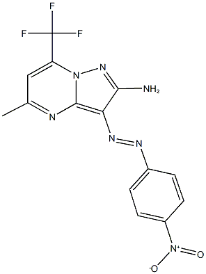 2-amino-3-({4-nitrophenyl}diazenyl)-5-methyl-7-(trifluoromethyl)pyrazolo[1,5-a]pyrimidine 结构式