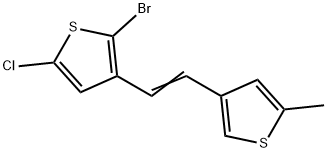 2-bromo-5-chloro-3-[2-(5-methyl-3-thienyl)vinyl]thiophene 结构式