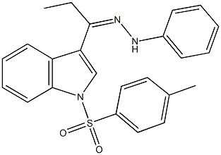 1-{1-[(4-methylphenyl)sulfonyl]-1H-indol-3-yl}-1-propanone phenylhydrazone 结构式