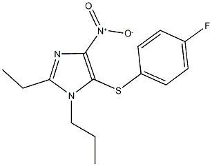 2-ethyl-5-[(4-fluorophenyl)sulfanyl]-4-nitro-1-propyl-1H-imidazole 结构式