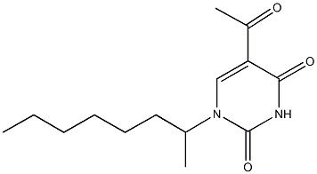 5-acetyl-1-(1-methylheptyl)-2,4(1H,3H)-pyrimidinedione 结构式