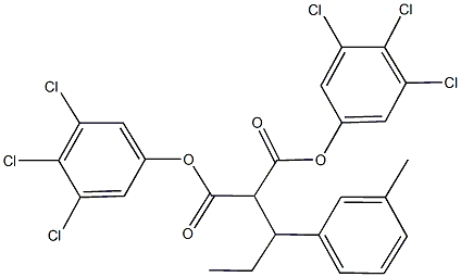 bis(3,4,5-trichlorophenyl) 2-[1-(3-methylphenyl)propyl]malonate 结构式