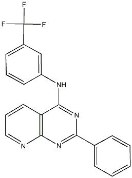 2-phenyl-N-[3-(trifluoromethyl)phenyl]pyrido[2,3-d]pyrimidin-4-amine 结构式