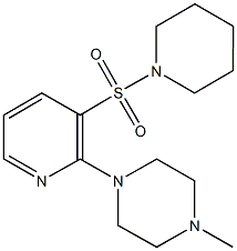 1-methyl-4-[3-(1-piperidinylsulfonyl)-2-pyridinyl]piperazine 结构式