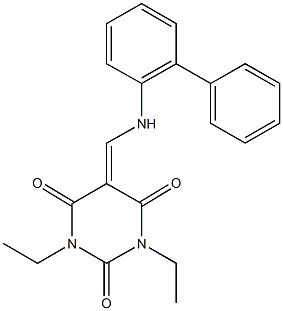 5-[([1,1'-biphenyl]-2-ylamino)methylene]-1,3-diethyl-2,4,6(1H,3H,5H)-pyrimidinetrione 结构式