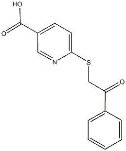 6-[(2-oxo-2-phenylethyl)sulfanyl]nicotinic acid 结构式