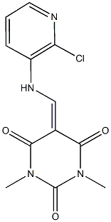 5-{[(2-chloro-3-pyridinyl)amino]methylene}-1,3-dimethyl-2,4,6(1H,3H,5H)-pyrimidinetrione 结构式