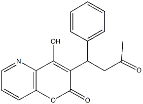 4-hydroxy-3-(3-oxo-1-phenylbutyl)-2H-pyrano[3,2-b]pyridin-2-one 结构式