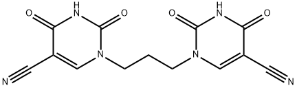 1-[3-(5-cyano-2,4-dioxo-3,4-dihydro-1(2H)-pyrimidinyl)propyl]-2,4-dioxo-1,2,3,4-tetrahydro-5-pyrimidinecarbonitrile 结构式