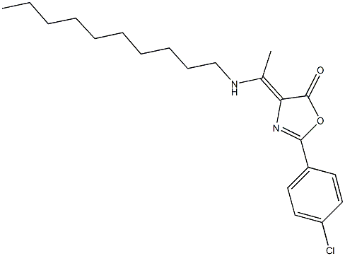 2-(4-chlorophenyl)-4-[1-(decylamino)ethylidene]-1,3-oxazol-5(4H)-one 结构式