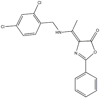 4-{1-[(2,4-dichlorobenzyl)amino]ethylidene}-2-phenyl-1,3-oxazol-5(4H)-one 结构式