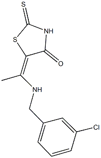 5-{1-[(3-chlorobenzyl)amino]ethylidene}-2-thioxo-1,3-thiazolidin-4-one 结构式