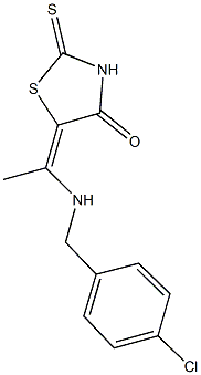 5-{1-[(4-chlorobenzyl)amino]ethylidene}-2-thioxo-1,3-thiazolidin-4-one 结构式