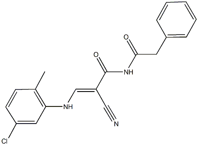 3-(5-chloro-2-methylanilino)-2-cyano-N-(phenylacetyl)acrylamide 结构式