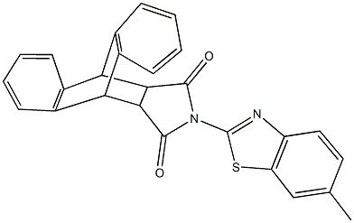 17-(6-methyl-1,3-benzothiazol-2-yl)-17-azapentacyclo[6.6.5.0~2,7~.0~9,14~.0~15,19~]nonadeca-2,4,6,9,11,13-hexaene-16,18-dione 结构式