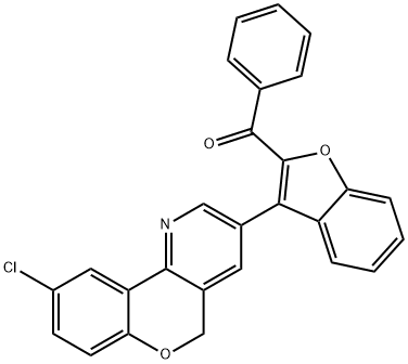 [3-(9-chloro-5H-chromeno[4,3-b]pyridin-3-yl)-1-benzofuran-2-yl](phenyl)methanone 结构式