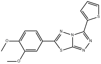 6-(3,4-dimethoxyphenyl)-3-(2-thienyl)[1,2,4]triazolo[3,4-b][1,3,4]thiadiazole 结构式