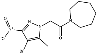 1-({4-bromo-3-nitro-5-methyl-1H-pyrazol-1-yl}acetyl)azepane 结构式