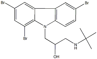 1-(tert-butylamino)-3-(1,3,6-tribromo-9H-carbazol-9-yl)-2-propanol 结构式