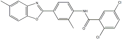 2,5-dichloro-N-[2-methyl-4-(5-methyl-1,3-benzoxazol-2-yl)phenyl]benzamide 结构式