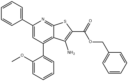 benzyl 3-amino-4-(2-methoxyphenyl)-6-phenylthieno[2,3-b]pyridine-2-carboxylate 结构式