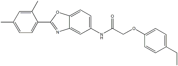 N-[2-(2,4-dimethylphenyl)-1,3-benzoxazol-5-yl]-2-(4-ethylphenoxy)acetamide 结构式