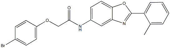 2-(4-bromophenoxy)-N-[2-(2-methylphenyl)-1,3-benzoxazol-5-yl]acetamide 结构式