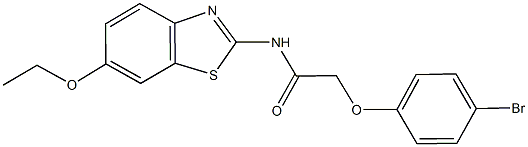 2-(4-bromophenoxy)-N-(6-ethoxy-1,3-benzothiazol-2-yl)acetamide 结构式