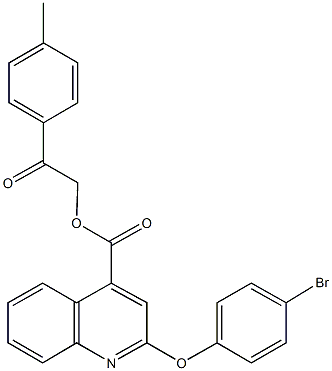 2-(4-methylphenyl)-2-oxoethyl 2-(4-bromophenoxy)-4-quinolinecarboxylate 结构式