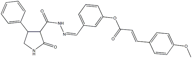 3-{2-[(2-oxo-4-phenyl-3-pyrrolidinyl)carbonyl]carbohydrazonoyl}phenyl 3-(4-methoxyphenyl)acrylate 结构式