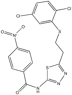 N-(5-{2-[(2,5-dichlorophenyl)sulfanyl]ethyl}-1,3,4-thiadiazol-2-yl)-4-nitrobenzamide 结构式