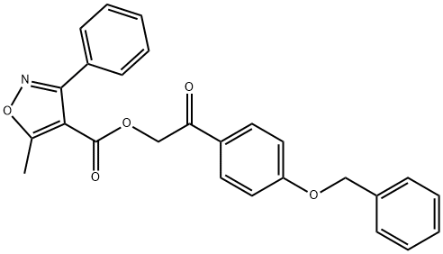 2-[4-(benzyloxy)phenyl]-2-oxoethyl 5-methyl-3-phenyl-4-isoxazolecarboxylate 结构式