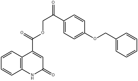 2-[4-(benzyloxy)phenyl]-2-oxoethyl 2-hydroxy-4-quinolinecarboxylate 结构式