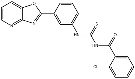 N-(2-chlorobenzoyl)-N'-(3-[1,3]oxazolo[4,5-b]pyridin-2-ylphenyl)thiourea 结构式