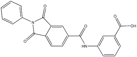 3-{[(1,3-dioxo-2-phenyl-2,3-dihydro-1H-isoindol-5-yl)carbonyl]amino}benzoic acid 结构式