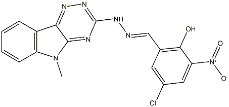 5-chloro-2-hydroxy-3-nitrobenzaldehyde (5-methyl-5H-[1,2,4]triazino[5,6-b]indol-3-yl)hydrazone 结构式