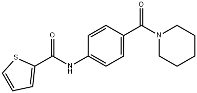 N-[4-(1-piperidinylcarbonyl)phenyl]-2-thiophenecarboxamide 结构式