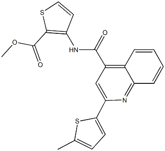 methyl 3-({[2-(5-methyl-2-thienyl)-4-quinolinyl]carbonyl}amino)-2-thiophenecarboxylate 结构式