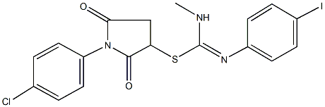 1-(4-chlorophenyl)-2,5-dioxo-3-pyrrolidinyl N'-(4-iodophenyl)-N-methylimidothiocarbamate 结构式