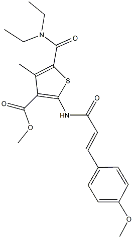 methyl 5-[(diethylamino)carbonyl]-2-{[3-(4-methoxyphenyl)acryloyl]amino}-4-methyl-3-thiophenecarboxylate 结构式