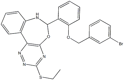 6-{2-[(3-bromobenzyl)oxy]phenyl}-3-(ethylsulfanyl)-6,7-dihydro[1,2,4]triazino[5,6-d][3,1]benzoxazepine 结构式