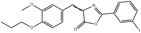 2-(3-iodophenyl)-4-(3-methoxy-4-propoxybenzylidene)-1,3-oxazol-5(4H)-one 结构式